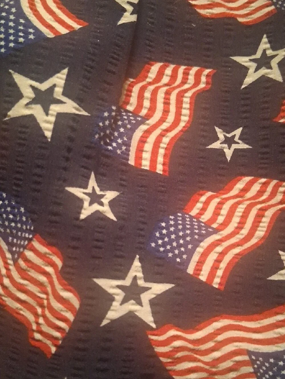Broken Threads Patriotic Flag Print Swim Trunks-Navy, Red, White W Can Cooler L